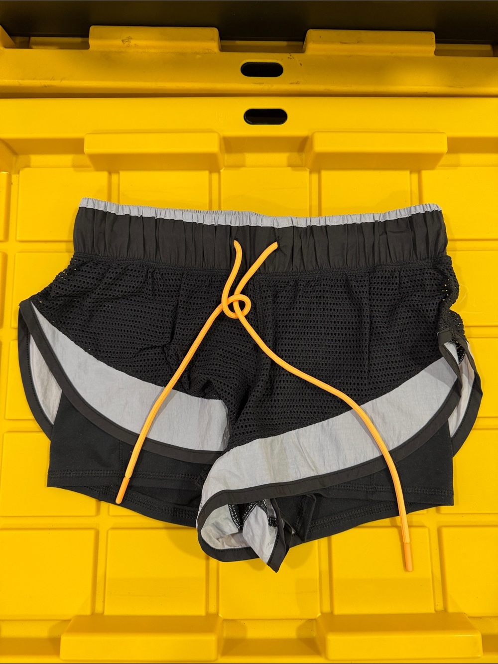 Women’s Black and Grey Mesh Shorts